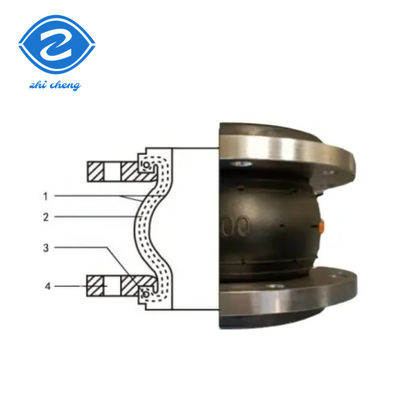 PN6-PN40 Dn200pn16 فولاذ الكربونية الزيتية الفلنجة الكرة الواحدة المطاطية التوسع المشترك
